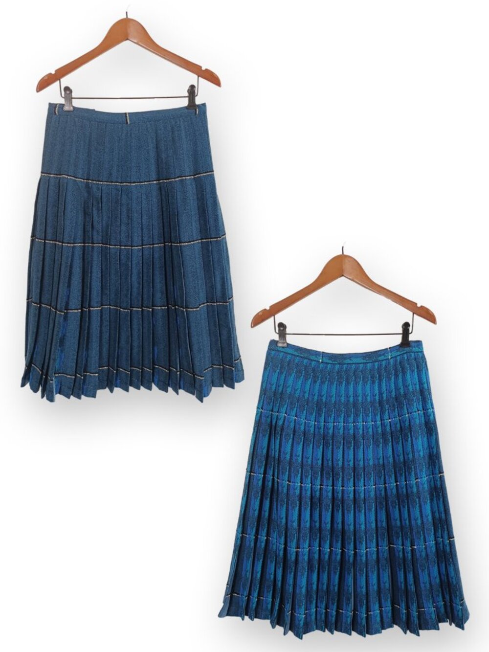 Sportrite Vintage Reversible Wool Pleated Midi Skirt Size M